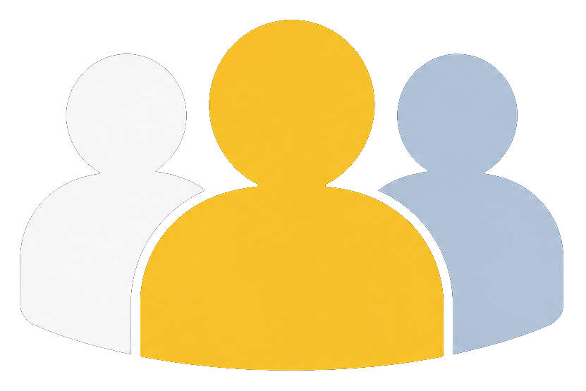 現在の人員のまま始められることを表す3人のモノグラム